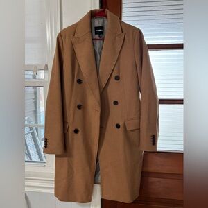Express Men's Camel Double-Breasted Trench Coat